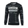 Sleeve Crew Long Neck Formula Print Sweatshirt - Noir L