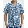 Chemise Hawaïenne Imprimée Paisley à Col Rabattu - Bleu L