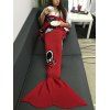 Multicolor Skull Crochet Knitting Super Soft Mermaid Tail Style Blanket - RED 