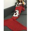 Multicolor Halloween Ghost Crochet Knitting Mermaid Tail Style Blanket - Rouge 