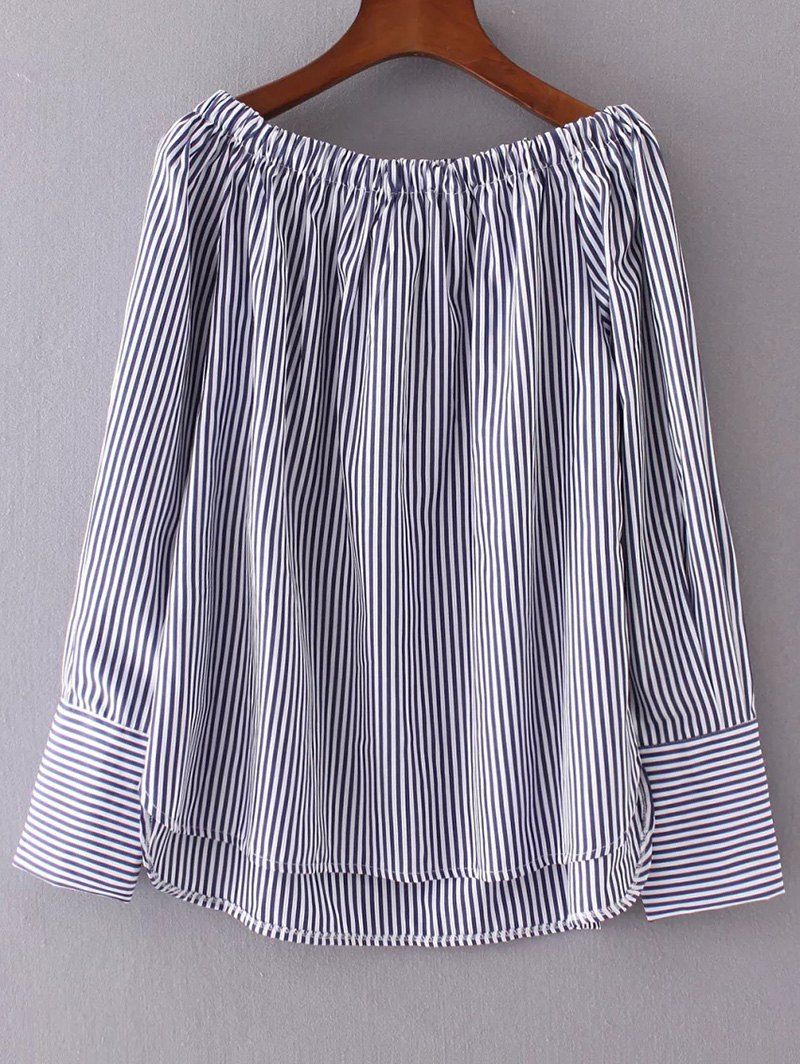 

High Low Striped Blouse, Stripe