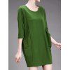 3/4 poches manches jumelles Robe chasuble - Herbe Verte 4XL