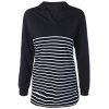 Striped Splicing Slimming T-shirt - Noir 5XL