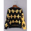 Tricoté Patterned Jacquard Spliced ​​Sweater - Noir ONE SIZE