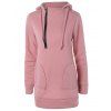 Zipper Up Double poches Hoodie - Rose clair 2XL