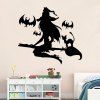 Witch Removable Room Halloween Wall Sticker - BLACK 