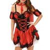 Hooded Bowknot Cosplay Costume - RED S