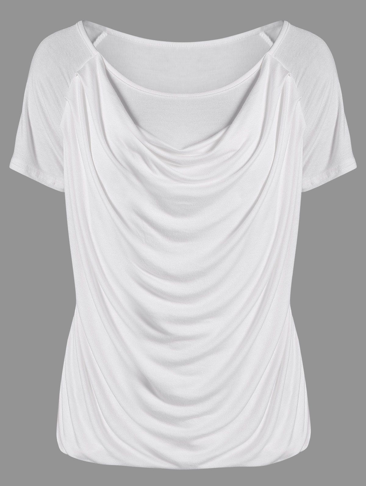 41 Off 2021 Ruched Plain Ruffled T Shirt In White Dresslily 2766