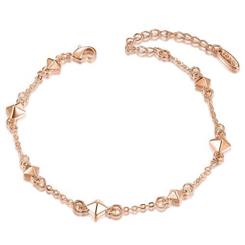 

Rhombus Decorated Geometric Bracelet, Rose gold