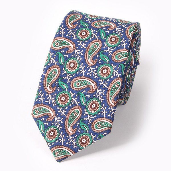 

Casual Ethnic Paisley Pattern 6CM Width Tie, Deep blue