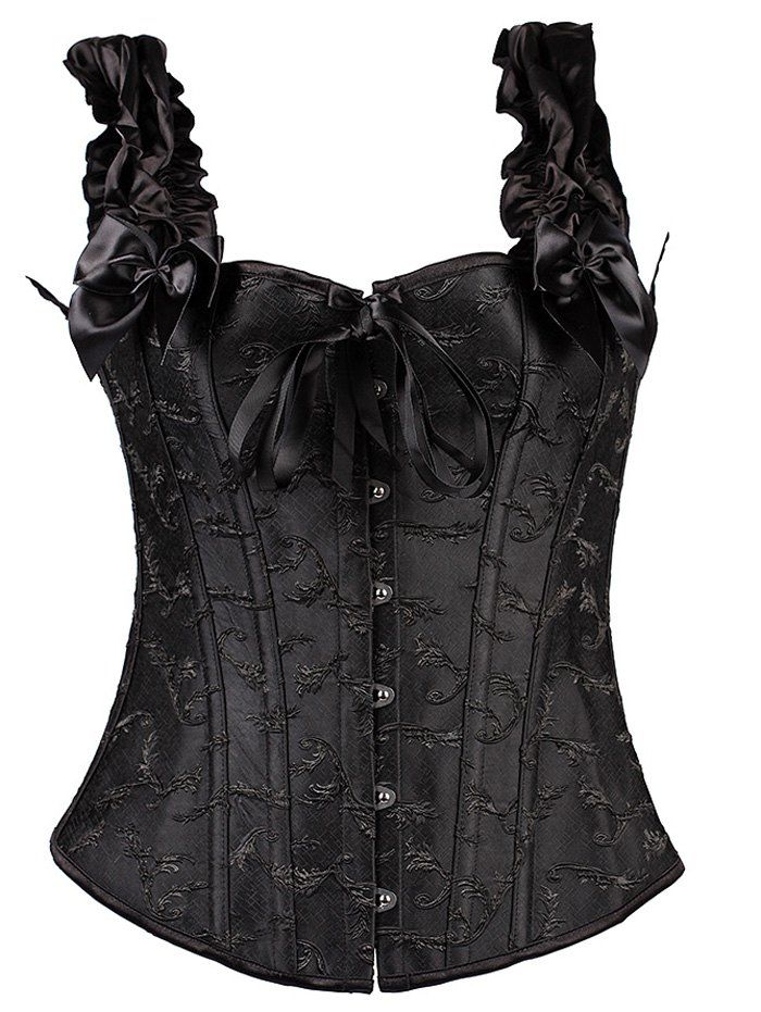 

Bowknot Lace-Up Corset, Black