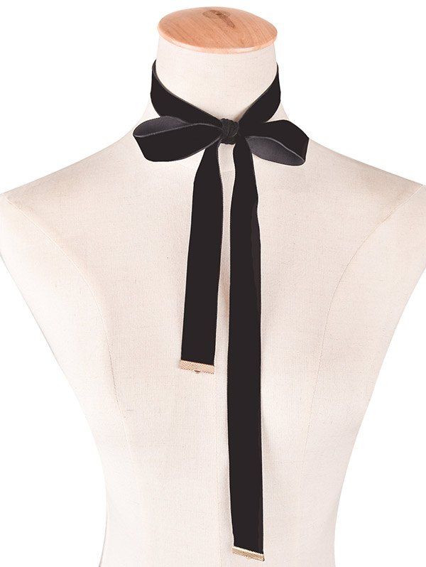 

Velvet Bowknot Choker Necklace, Black