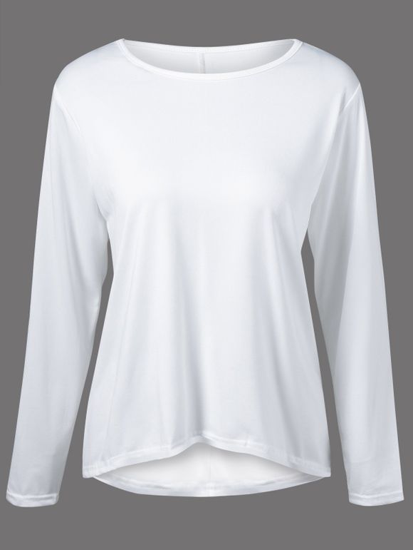 Manches longues Asymétrique T-shirt - Blanc XL