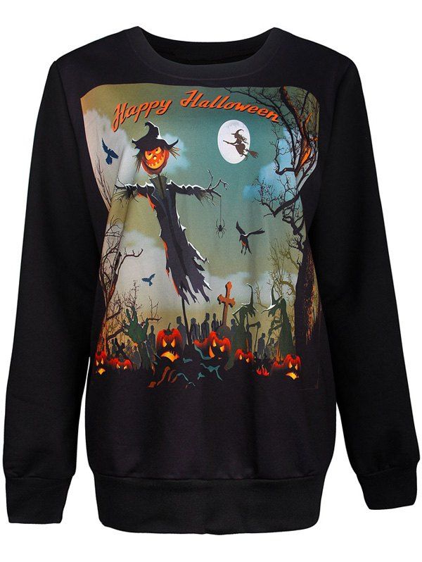 

Ghost 3D Print Halloween Pullover Sweatshirt, Black