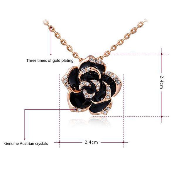 2017 Rhinestone Floral Pendant Necklace ROSE GOLD In Necklaces Online ...
