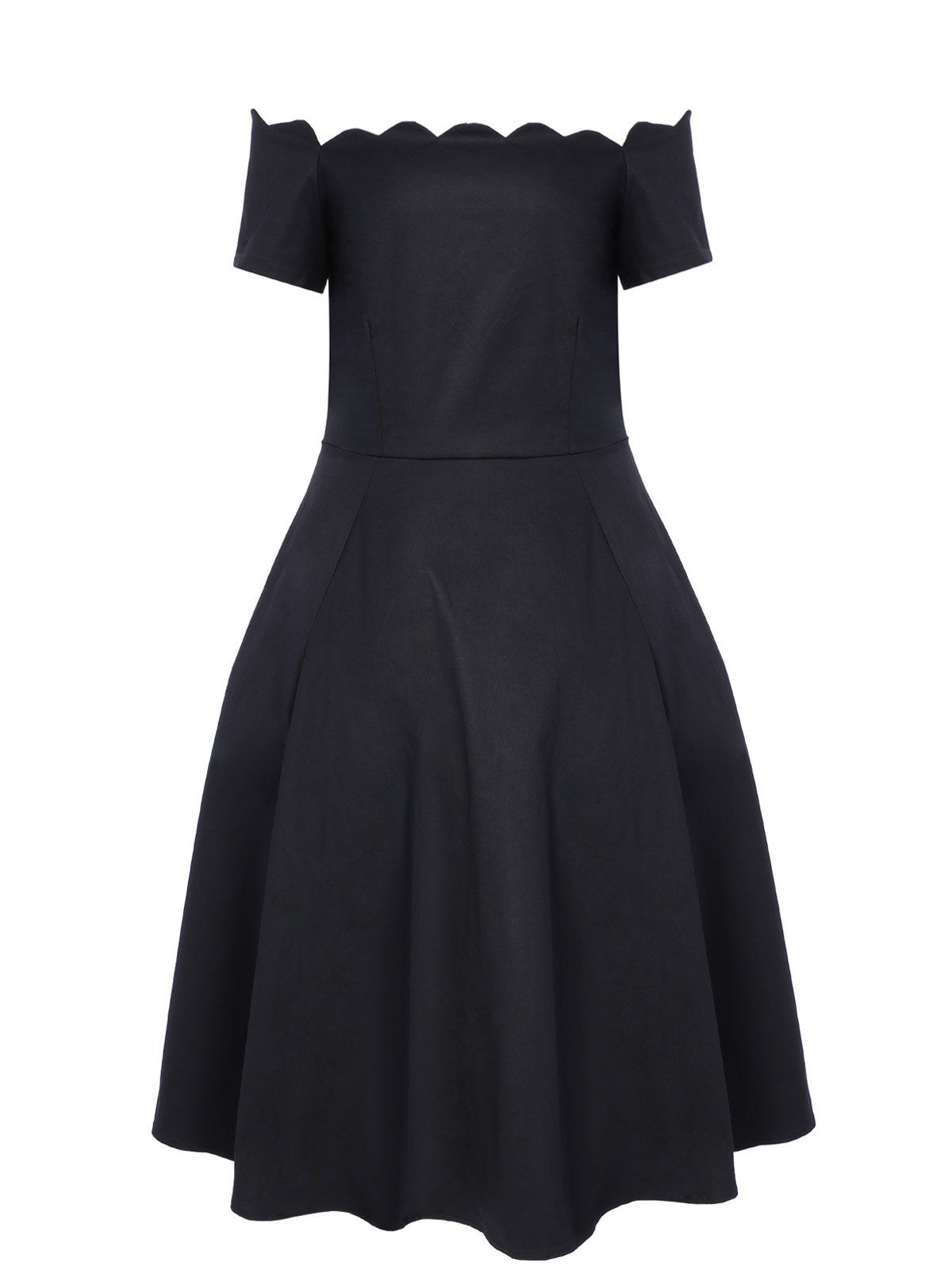 [17% OFF] 2021 Vintage Boat Neck Ball Gown Dress In BLACK | DressLily
