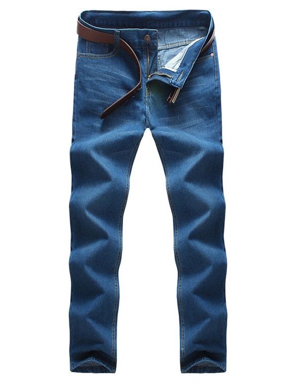 Zipper Fly Pocket Rivet étiquettes Jeans - Bleu 29