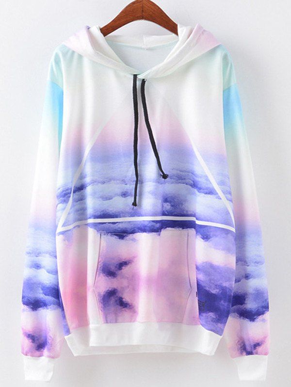 

Sky Print Hoodie, Colormix