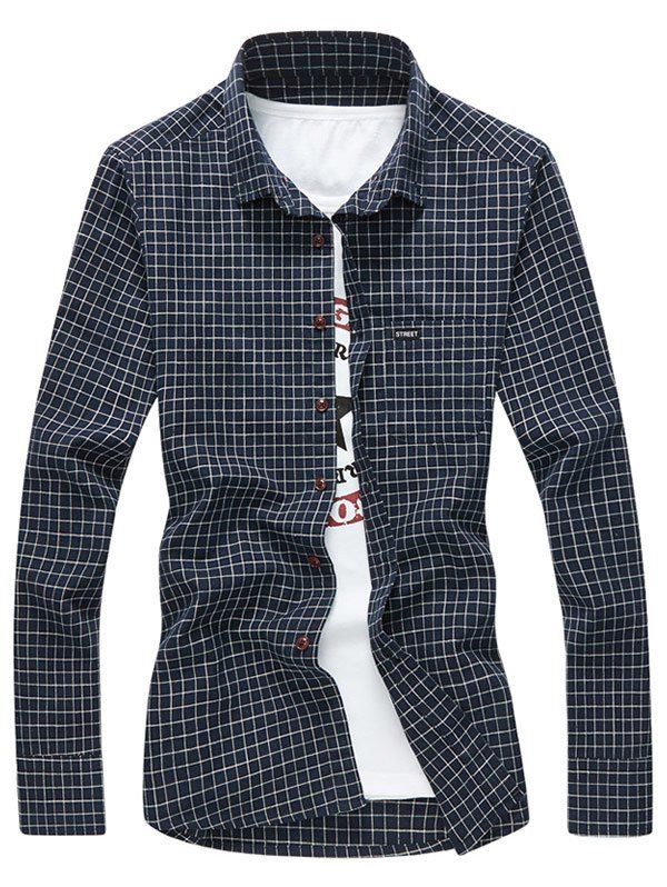 

Small Plaid Long Sleeve Shirt, Cadetblue