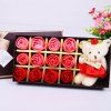 Rose artificielle avec ours 12PCS savon parfumé fleur - Rouge 