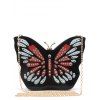 Strass Couleur Splicing Papillon Forme Sac de soirée - Noir 