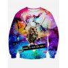 Sweat-shirt Imprimé Galaxie 3D à Col Rond à Manches Longues - multicolore M