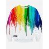 Manches longues peinture Colorful Dripping Imprimer Sweatshirt - Blanc S
