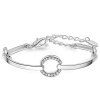 Forme Cercle réglable Bracelet diamant artificiel - Or Blanc 