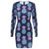 Ananas Imprimer Robe moulante - Noir XL