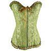 Zippered lacets taille amincissant Corset - Vert S