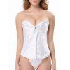 Zippered lacets taille amincissant Corset - Blanc 2XL