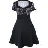 Polka Dot Vintage Flare Dress - BLACK 2XL