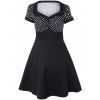 Polka Dot Flare Dress Vintage - Noir L