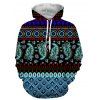 Hooded Long Sleeve 3D Ethnic Style Geometric Print Hoodie - COLORMIX 2XL