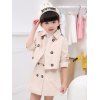 Turn Down Collar Trench Coat court + manches Robe ceinturée - Abricot 100