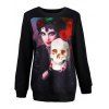 Halloween Skull 3D Print Sweatshirt - Noir L
