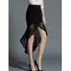 Taille haute Flounce Laciness Jupe - Noir S