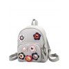 Rivets Color Block Fleurs Backpack - Gris Clair 