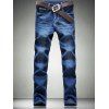 Cinq Pocket Zipper Fly Straight Leg Jeans - Bleu 34