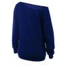 Sweat-shirt d'Halloween à Imprimé Sorcières à Col Oblique - Bleu S