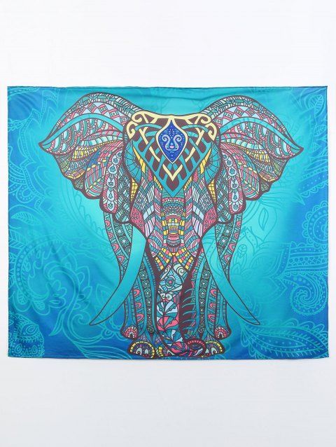 Artistique Elephant Print Yoga Mat Throw Tapisserie Serviette De Plage