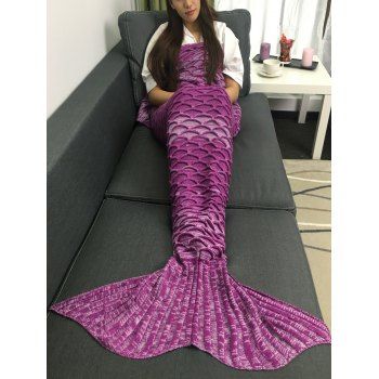 

Comfortable Latticed Style Mermaid Tail Blanket, Purple