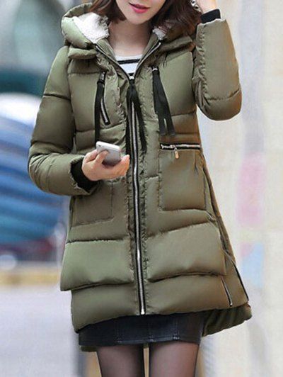 

Hooded Puffer Coat, Army green