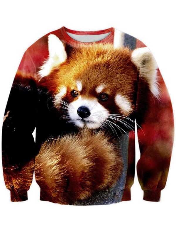 

Long Sleeve 3D Animal Print Crew Neck Sweatshirt, Colormix