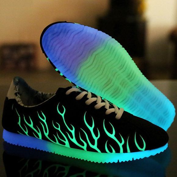 Chaussures Fluorescentes Brillent dans la Nuit - Noir 40