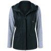 Drawstring Cargo Veste à capuche - Noir et Gris M