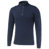 Côtelé Epaulet design Zip Up Sweater - Bleu Saphir 2XL