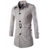 Collier Turn-Manteau Allonger Epaulet Conception single-breasted - Gris Clair L
