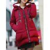 Hooded Puffer Coat - WINE RED 4XL
