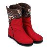 Bottes Broderie Color Block mi-mollet - Rouge 40